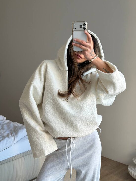 Неймовірно тепле, мʼяке та обʼємне Худі з Букле на блискавці та з капюшоном 